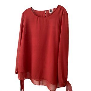 Anne Klein Split Back Auburn Blouse M